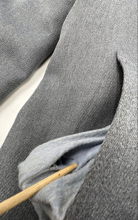 Vintage 90s Austin Manor Men's Gray Overcoat Faux Fur Collar Lining Sz 38R