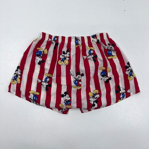 Vintage 90s Mickey Mouse Disney Hanes Striped Boxer Shorts Made in USA Sz L