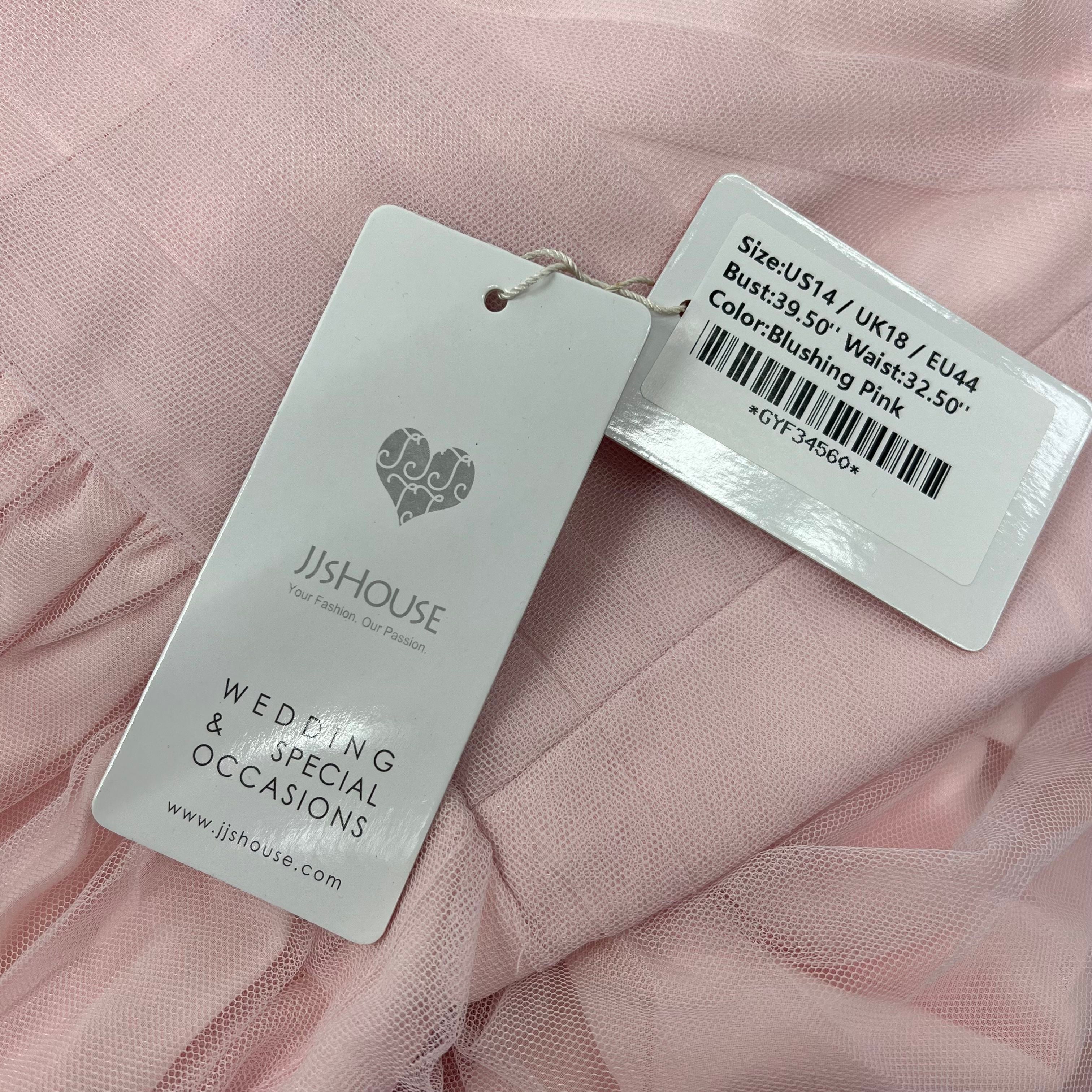 NWT JJ's House Tulle Blushing Pink A-Line Hi-Low Dress - Size 14