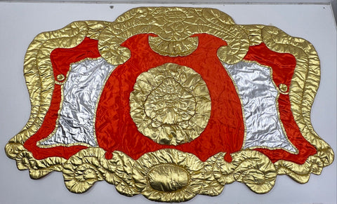 Lee Ridge Circus Wagon Quilt Metallic Gold Silver Red Theatrical Vintage