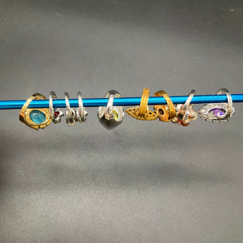 Vintage and Modern Costume Jewelry Ring Lot of 9 Mixed Sizes Gold Silver Tone