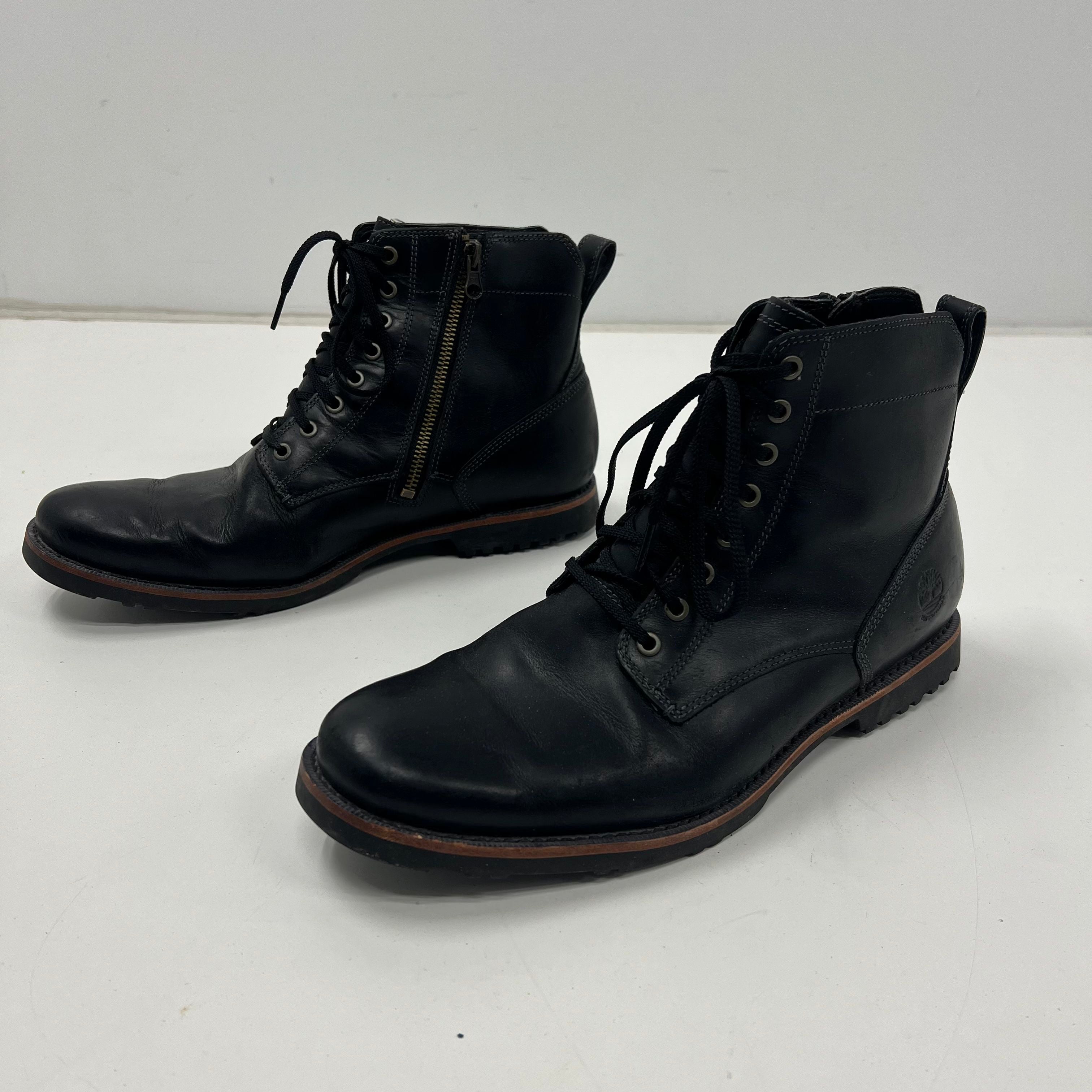 Timberland Squall Canyon Waterproof Side Zip Chukka Boots Black Leather