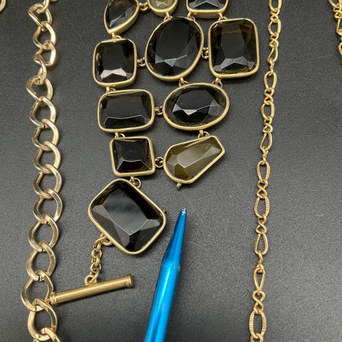 Statement Costume Jewelry Lot 7 Pcs 1.4 Lbs Chunky Necklaces & Bracelet