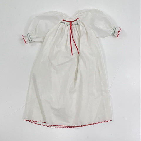 Vintage 80s Lot 4pc Infant Baby Smocked Gown Christmas Romper Handmade Clothes