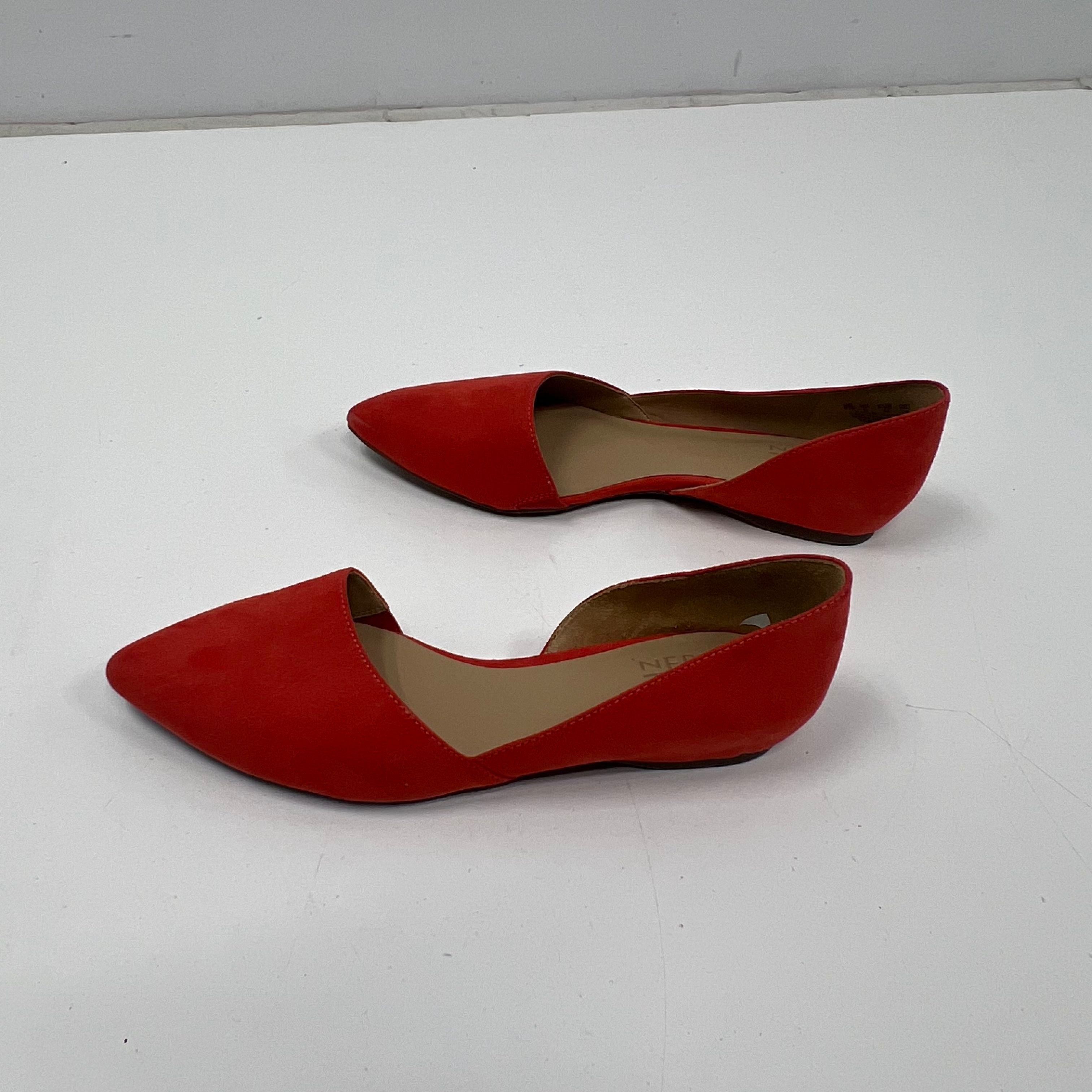 Naturalizer Tennessee Mango Orange Suede D'Orsay Pointed Toe Flats NIB Size 8M
