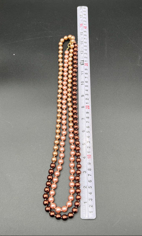 Vintage Joan Rivers Signed Faux Pearl Necklace & Earring Set Gold Tone Lot of 3