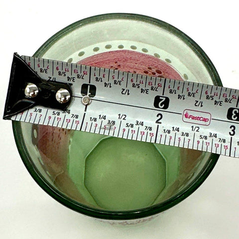 Art Glass Tumbler Green Pink Moroccan Style Hand Painted Dot Pattern 4 Inch