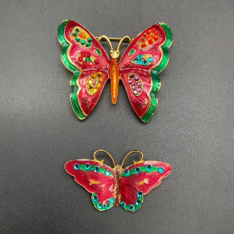 Vintage Gold Tone Animal Brooch Lot of 6 Butterfly Elephant Giraffe