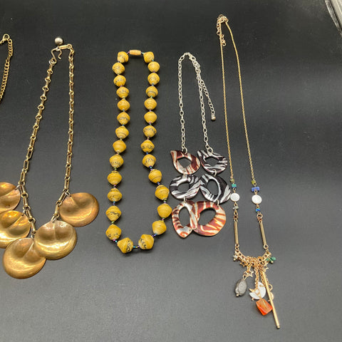 Vintage & Modern Boho Beaded Statement Necklace Jewelry Lot of 10 Pieces