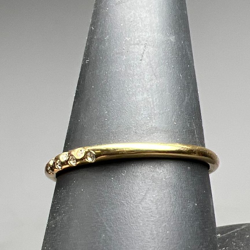 Stella & Dot Gold Plate Rhinestone Ring Size 9 1.09g