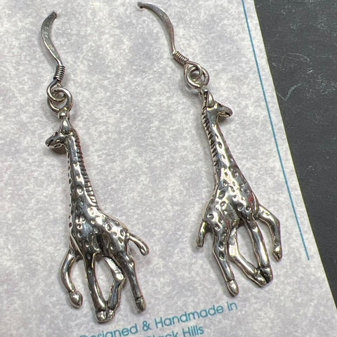 French Creek Station GS Sterling Silver Giraffe Earrings 4.5g