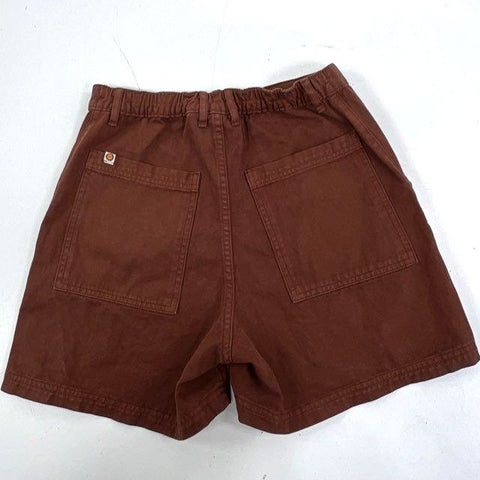 Big Bud Press Women's Work Shorts Brown High Rise Cotton Twill Size S