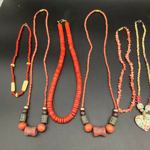 Mixed Boho Beaded Fashion Jewelry Lot 0.6 lbs 11pc Shell Wood Seed Bead