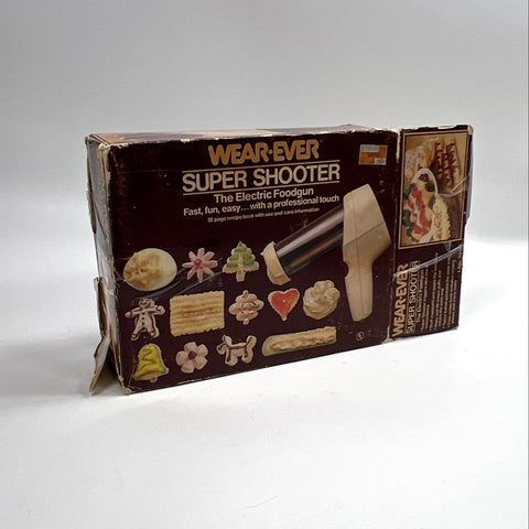 Vintage Wear-Ever Super Shooter Electric Food Gun Cookie Press Kit With Box