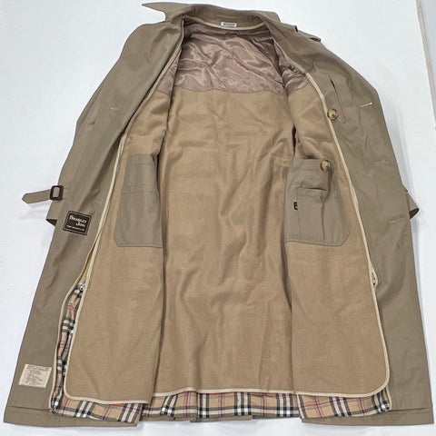 Vintage 80s Bradley Jons Men's Tan Trench Coat Belted Zip Out Liner Sz 42S