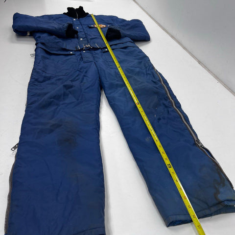 Vintage 70s Raven Ski Snowsuit Blue Mary Jane Winter Park Patch Made USA No Sz