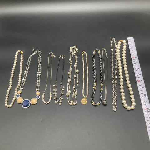 Anne Klein Ralph Lauren Faux Pearl Statement Necklaces Jewelry Lot of 9