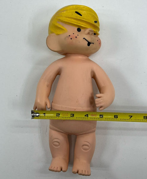 Vintage HKK Dennis The Menace Soft Plastic Squeezable Doll c1959 *No Clothing*