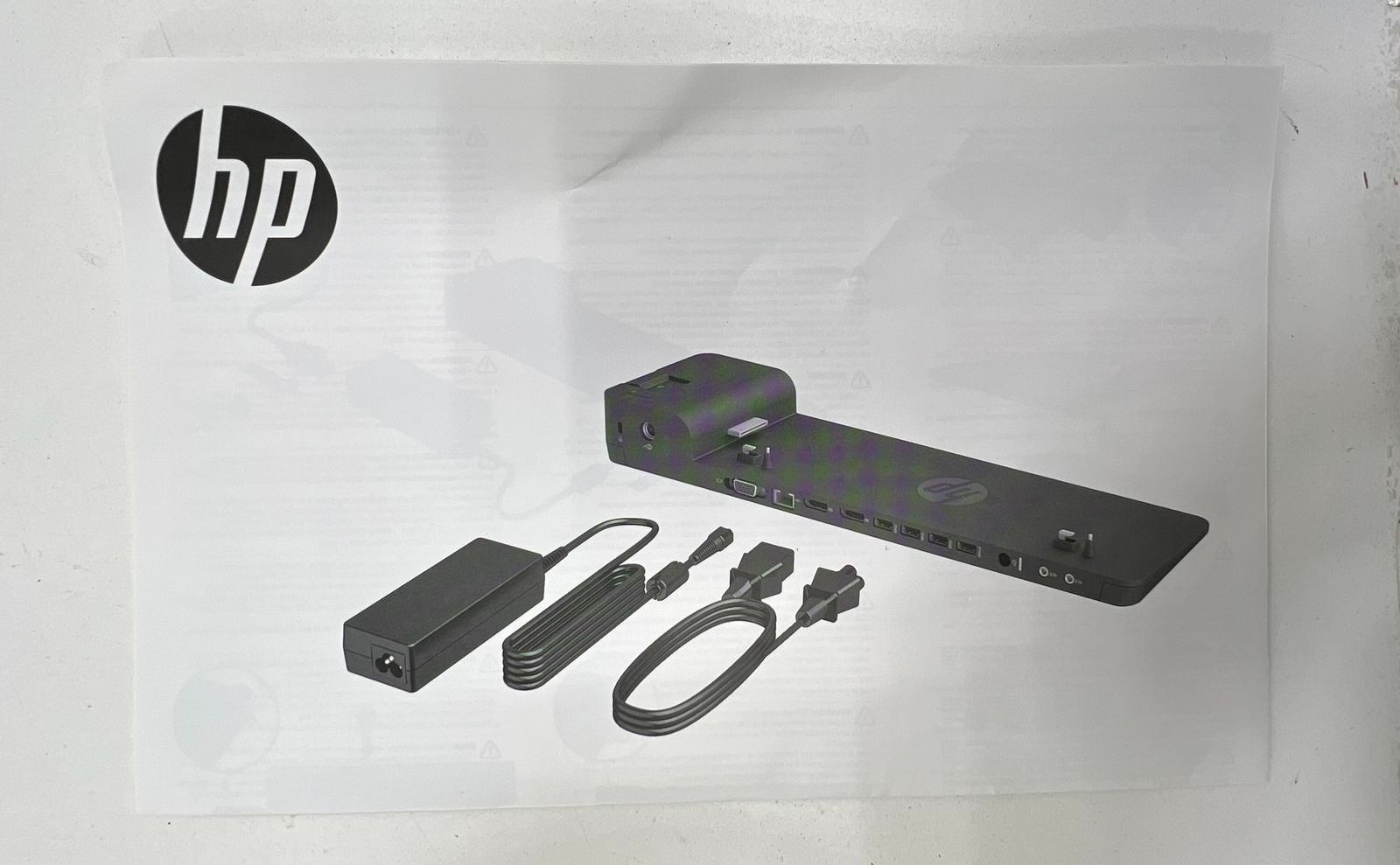 HP UltraSlim Docking Station D9Y32UT w/ AC Adapter Power Supply Black