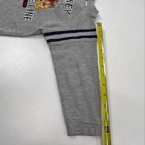 Vintage Y2K Disney Cruise Line Kids Gray Ribbed Long Sleeve Mickey Shirt Sz 3T