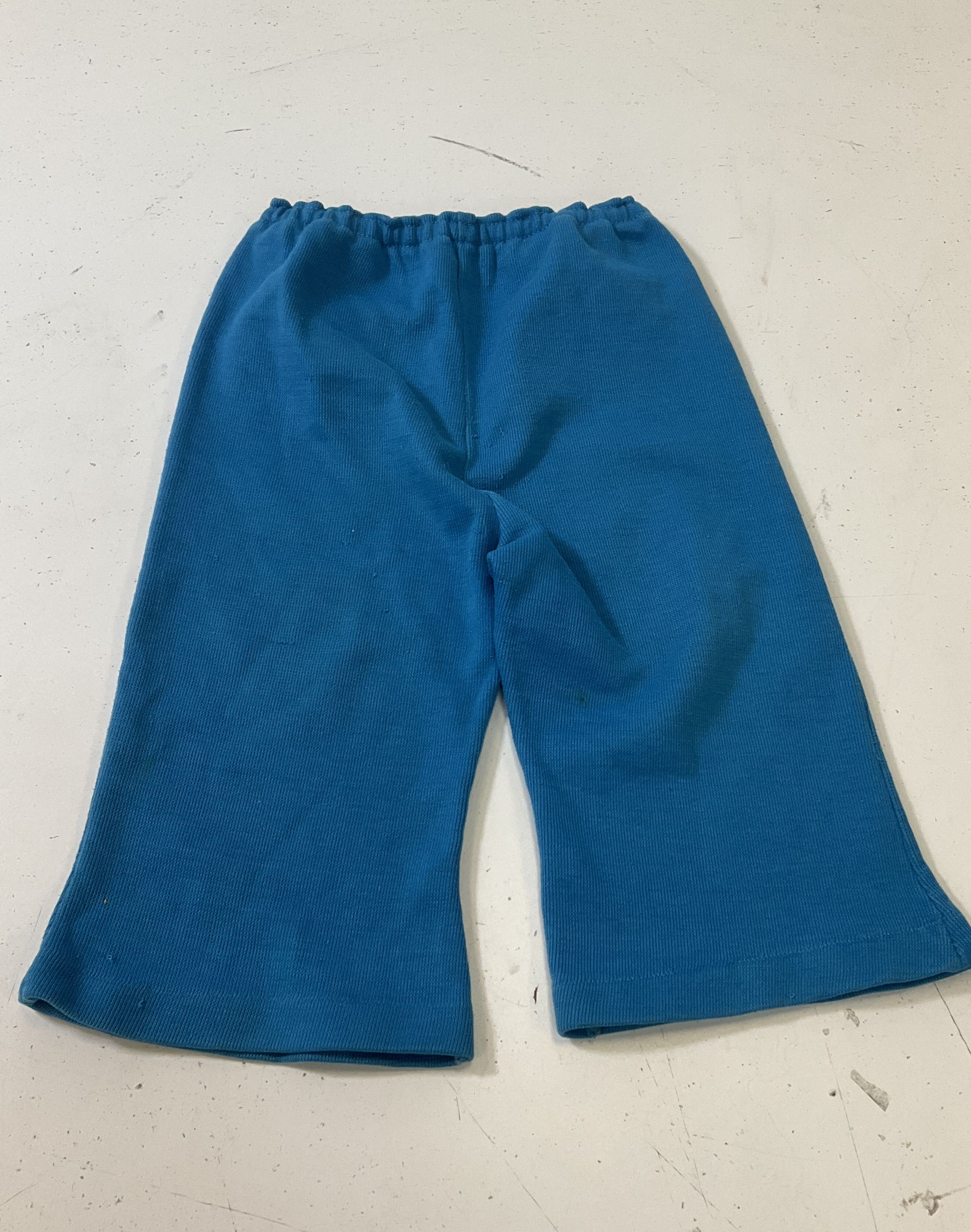 Lot of 3 Pair Vintage 1970s Blue Toddler's Bell Bottom Pants See Measurements