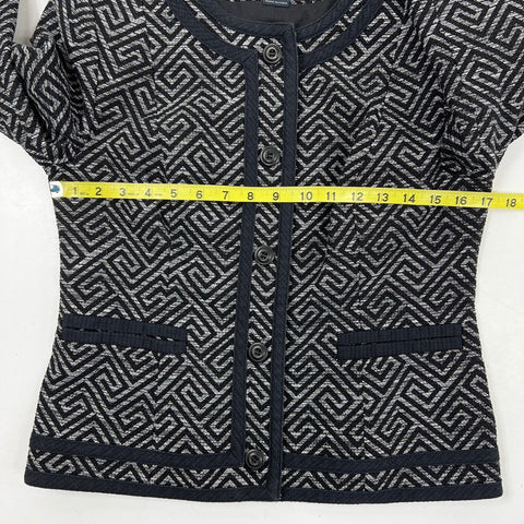 Pendleton Women's Black Geometric Cotton Button Front Jacket Sz 6 Petite NWT