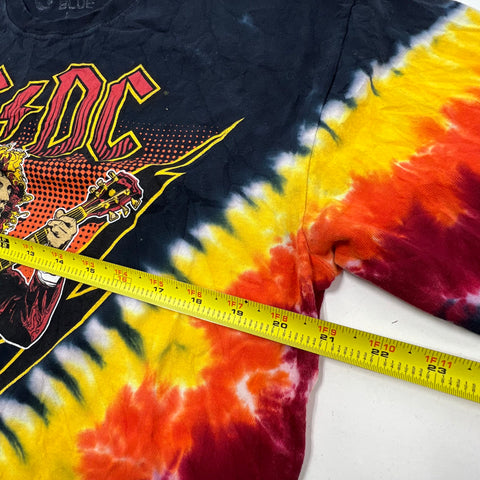 Liquid Blue AC/DC Angus Young Tie-Dye Rock Band T-Shirt Sz L