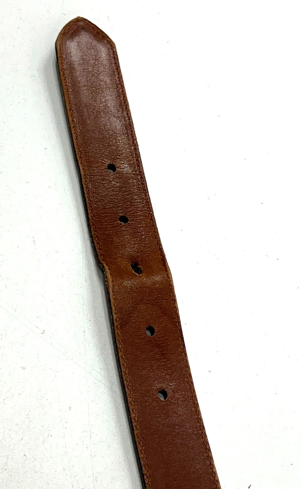 VTG Women's Coach Burgundy Maroon Wine Cowhide 3921 Brass Buckle Belt - Size 38