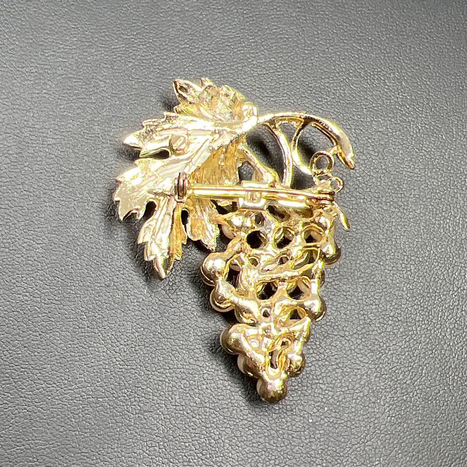 Vintage Faux Pearl Grape Bunch Brooch
