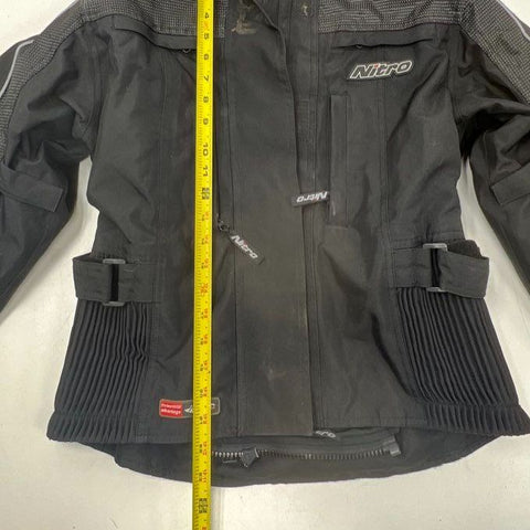 Nitro Women's Black Motorcycle Racing Jacket Reflective Padded Size Small
