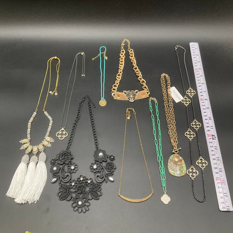 Dauplaise Statement Fashion Necklace Lot 9 Panther Tassel Floral Bib Clovers
