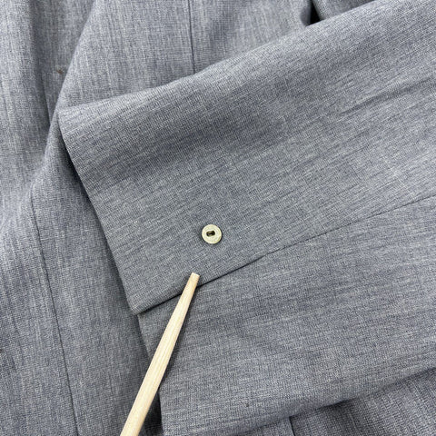 Escada Women's Gray Wool Silk Blend Single Button Blazer Made in Slovenia Sz 44