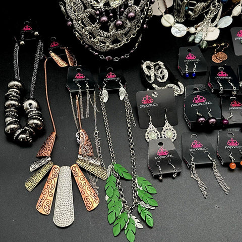 Paparazzi Costume Jewelry Lot 30pc Necklaces Earrings Bracelets Silver Tone