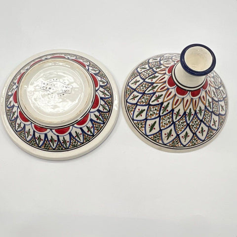 Le Souk Ceramique Hand Painted Tunisian Ceramic Tagine 2 Piece Set 9 Inch