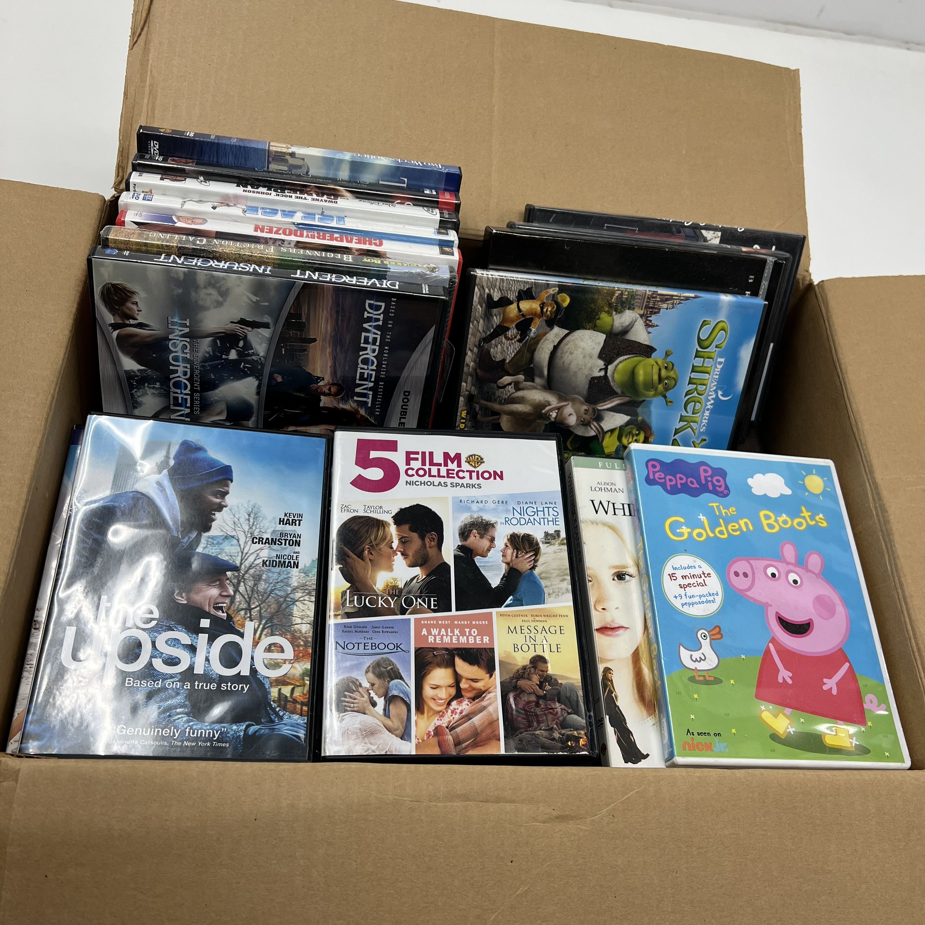 20LBS+ Box Assorted DVD Shrek Coyote Ugly Evan Almighty Others 18.5x13x10.5