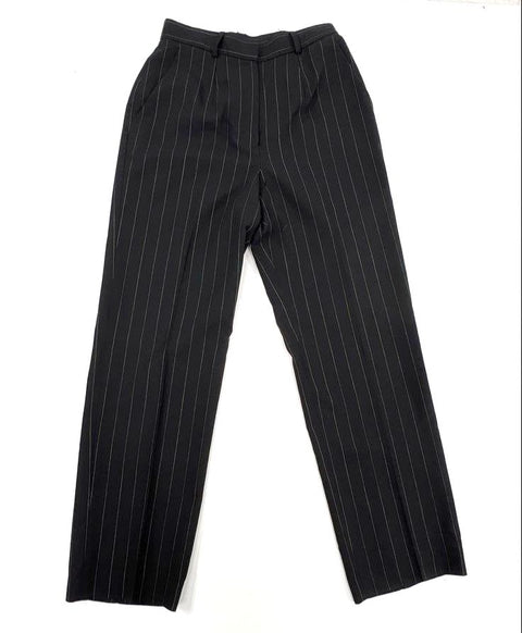 Lauren Ralph Lauren Women's Black Pinstripe Wool Slacks Pleated Pants Sz 4