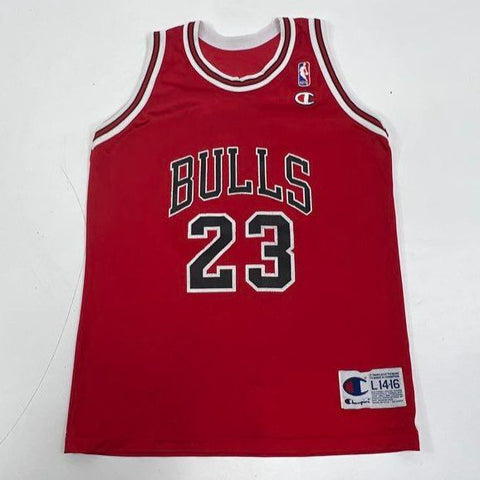 Vintage 90s Champion Michael Jordan 23 Chicago Bulls Jersey Youth L 14-16 Red