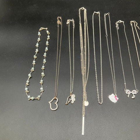 Fashion Jewelry Lot of 11 Necklaces Hello Kitty Heart Wing Rhinestone Accents