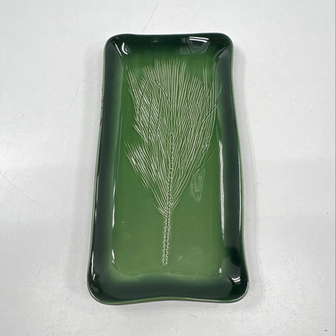 Kay Wayne Pine Needle Rectangular Serving Platter Ceramic 13 Inch Vintage