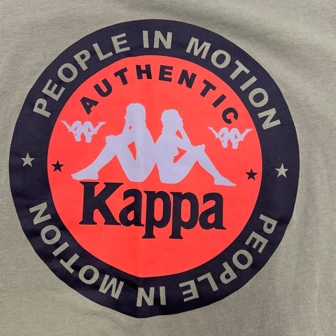 Kappa T-Shirt People In Motion Big Logo Graphic Green Sz Small