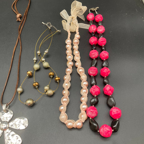 Necklace Lot of 9 Mixed Styles Pendants Beads Hearts Turtle Hummingbird Boho