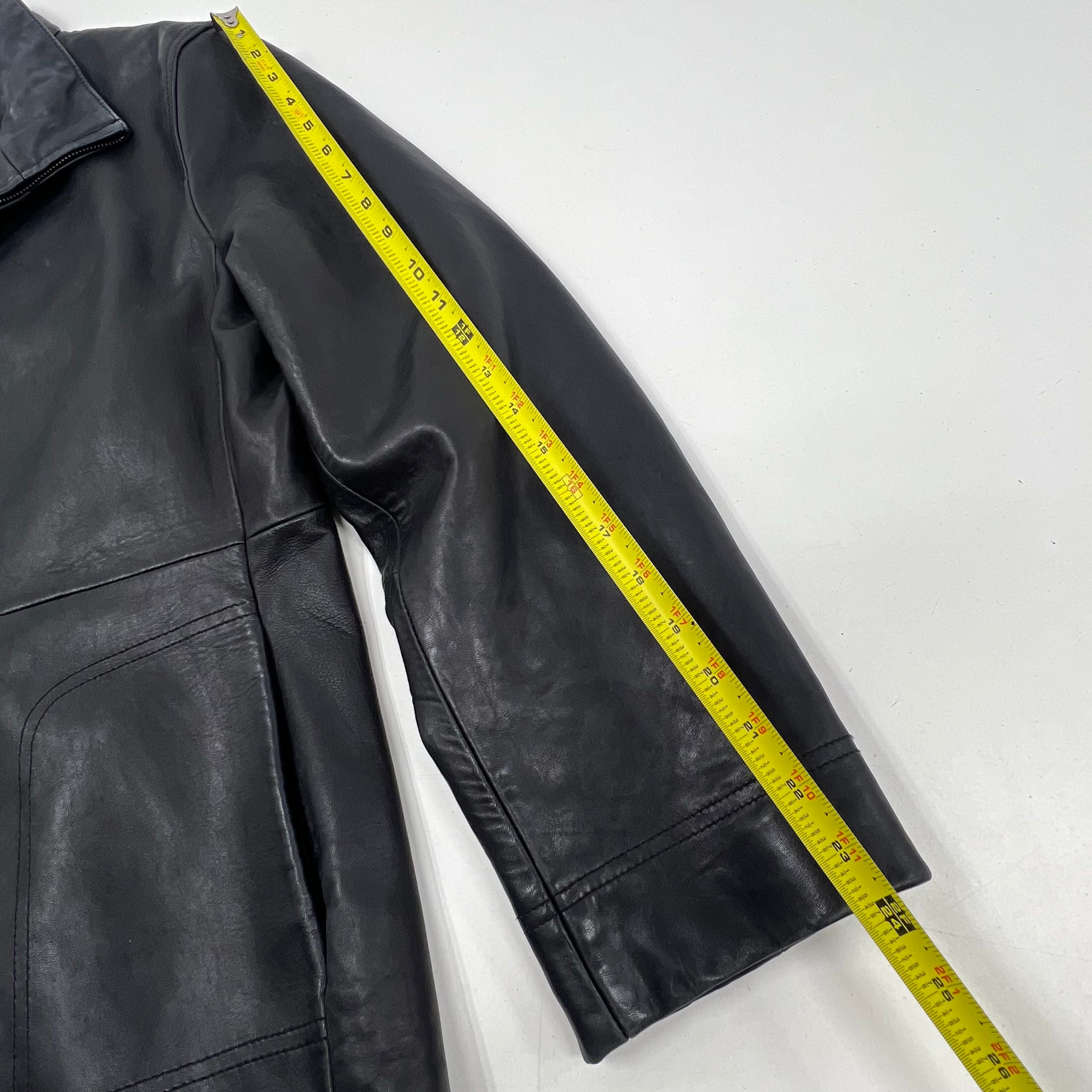 Vintage Y2K Calvin Klein Black Soft Leather Full Zip Jacket Women's XL