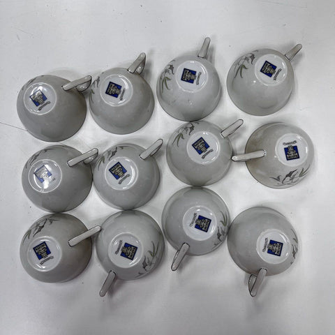 Narumi Southwind Fine China 23pc Tea Set Bamboo Pattern Cups Saucers Vintage