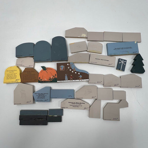 Vintage Lot Cat's Meow Village Wooden Shelf Sitters Nursery Rhyme Nativity