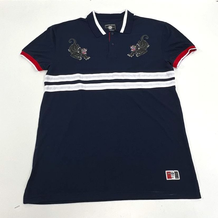Men's Bleecker & Mercer Blue Panther Graphic Short Sleeve Polo Shirt - Size 3XL