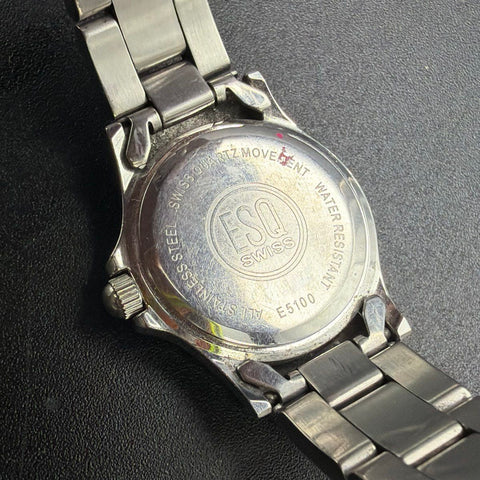 ESQ Swiss & Croton Titanium Men's Watch Lot of 3 Stainless Steel Silver Tone