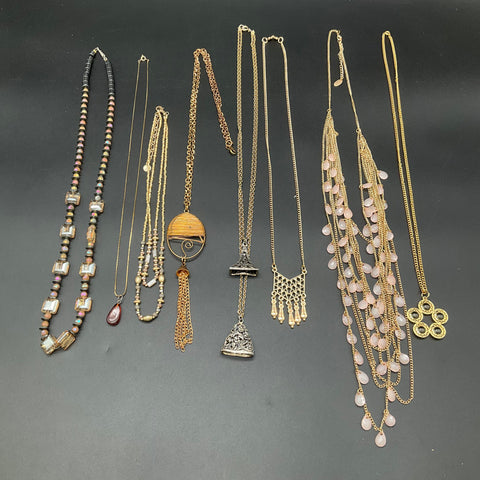 Vintage & Modern Costume Jewelry Lot of 15 Necklaces Statement Beaded Pendant