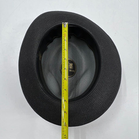 Stetson Men's Two Tone Gray Black Woven Fedora Straw Hat Made in USA