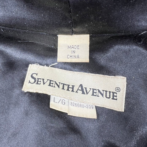 Vintage Y2K Seventh Avenue Gray Faux Fur Fair Isle Toggle Jacket Women's L