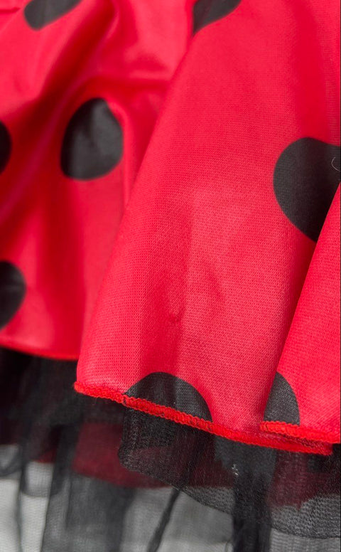 Y2K Leg Avenue Women's Daisy Bug Ladybug Costume Dress Red Black Size S/M